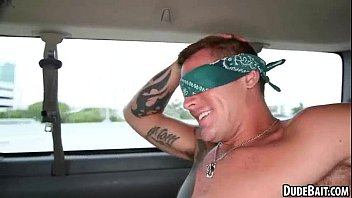 Blindfolded Hunk Tricked Into Getting Sucked By A Guy