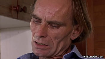 His Pigtailed Teen Gf Begging For Old Man Big Cock