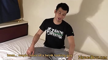 Japanese Dude Tugging His Cock