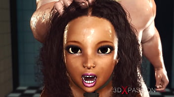 Fucking Machine. Hot Ebony In Restraints And Fat Crazy Chef