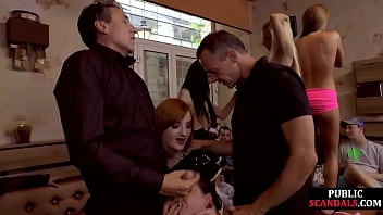 Public Slut Pussylicking In Crowded Bar