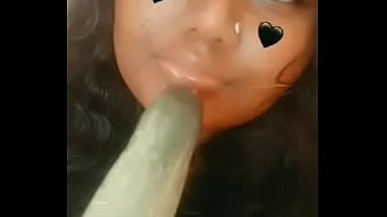 Some Ugly Indian Girl Sucking A Cucumber