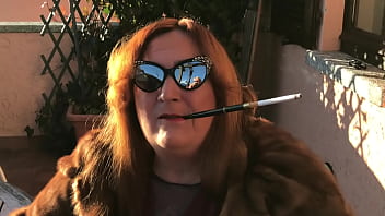 Augusta- A Fetish Slut Dom Wife Smoker With Fur And Holder