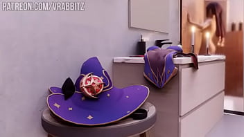 Mona (genshin Impact) Plays With A Dildo
