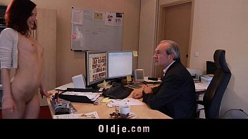 Horny Young Secretary Fucks Her Old Boss