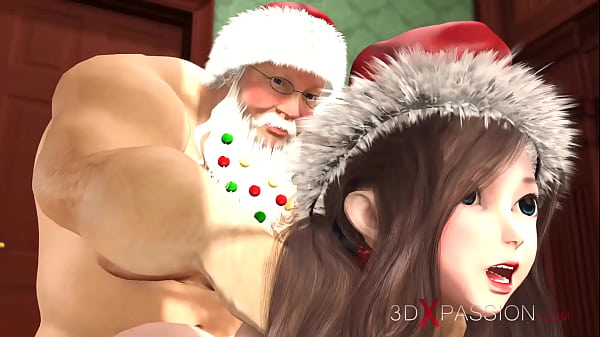 Wish For Merry Christmas. Shy Nerdy Girl Dreams Of Being Fucked By Santa Claus