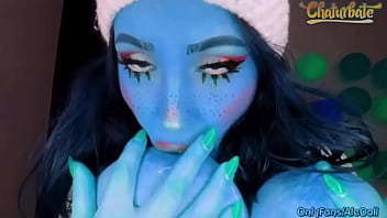 Blue Babe Squirts, Uses Ball Gag, Shakes Tits And Ass