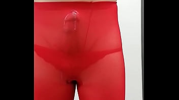 Misr4 - Cumshot In Red Pantyhose