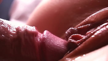 Slow Motion. Extremely Close-up. Sperm Dripping Down The Pussy