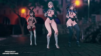 【mmd Genshin Impact】 Red Flavor - Red Velvet Amber Lisa Jean Bikini Ver