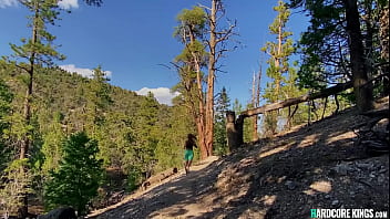 Busty Blonde Jumped And Fucked In Woods