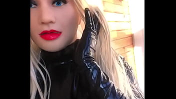 Latex Barbie Crossdresser Enjoys The Sunshine