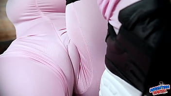 Incredible Cameltoe Video And Big Boobs Blonde Babe In Lycra Suit