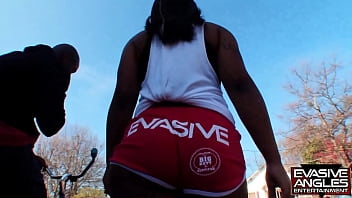 Tiny Is A Short Little Ghetto Girl Who Loves Riding Her Bike Around The Streets Without Panties On. She Gets The Attention Of A Tattooed Thug