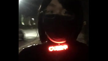 Walk On Street With Electric Shock In Latex