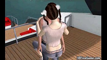 Pale 3d Brunette Babe Sucking On A Rock Hard Cock