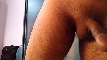 Stroking The Shaved Meat Stick
