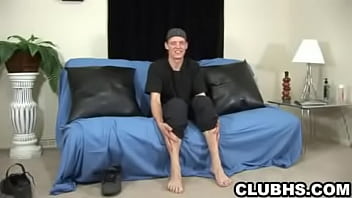 Amateur Hunk Tugging His Rock Hard Cock On The Couch