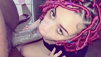 Hot Ebony Babe With Freckles Blows My Black Cock! (pov)