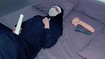 When The Nun Wants To Fuck She Takes Two Dildos. For Ass And Pussy