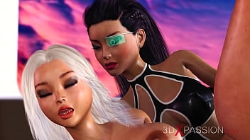 Hot Sex In The Space Station! Female Android Plays With A Young Blonde