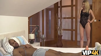 Vip4k. Blonde Girl Stays With Black Friend And Allows Him To Hump Her