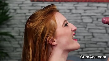 Peculiar Peach Gets Sperm Load On Her Face Gulping All The Semen