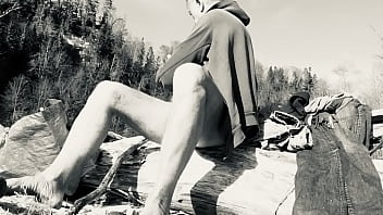 Chubby Nudist With Tiny Dick And A Beer