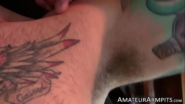 Horny Inked Stallion Sniffs His Armpits While Masturbating