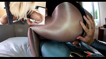 Naomie Loup With Leotard And Tan Nylon Pantyhose