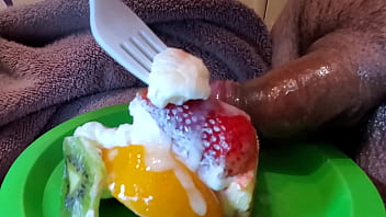 Playing With My Cock And Loading Up My Snack With My Sweet Cum!