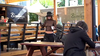 Braless Sheer Top In Public