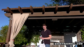 Tiny Blonde Cutie Coco Lovelock Is Out In The Backyard Enjoying A Lovely Easter Afternoon, When Huge Boyfriend Michael Swayze Arrives With A Basket Full Of Eggs, Ready To Hide Them For The Egg Hunt.