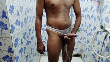 Jerking In Shower - cumshot, cum, handjob, thong, white, wet, bathroom, masturbation, jerking, shower, underwear, solobo - Video 2196508