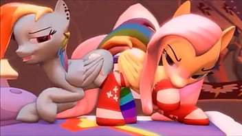 Fluttershy And Rainbow Dash Dildo Doblé