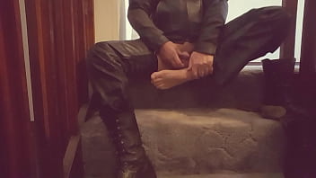 Old Biker Gets Ready To Ride