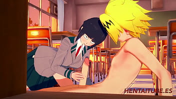 Boku No Hero Hentai - Jiro Kyoka _ Kaminari Denki Sex At Classroom Handjob, Blowjob, Boobjob _ Fucked 1/2