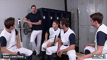 (johnny Rapid) Shoots His Load While Getting Double Penetrated In An Orgy With His Coach (andrew Stark) - Men