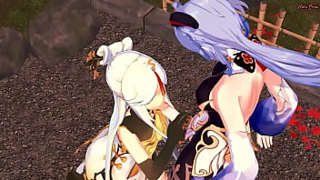 Futa Ganyu Fucks Ningguang Doggystyle And Cums In Her Pussy - Genshin Impact Futanari Hentai.