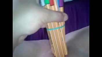 Girlfriend' Pussy Filled With Pens