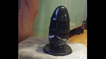 Sitting On Fat Dildo