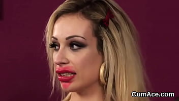 Nasty Sex Kitten Gets Jizz Shot On Her Face Gulping All The Load