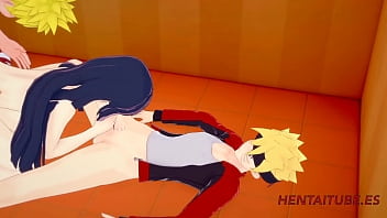 Boruto Naruto Hentai - Threesome Hinata Is Fucked By Naruto While Sucks Boruto' Dicks And They Cums In Her Mouth And Pussy
