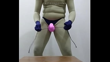 Zentai Penis Cock Head Pulling Slave