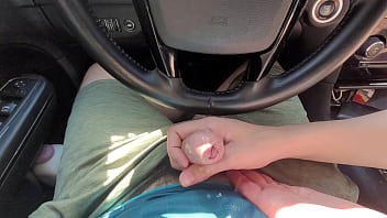 Public Car Handjob Cumshot