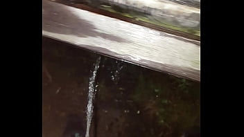 Super Desperate Camping Piss On The Side Of My Cabin.