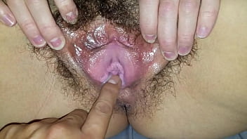 My Nerdie Opens Her Hairy Pussy While I_m Touching Pov