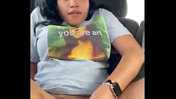 Ebony Masterbation In Car