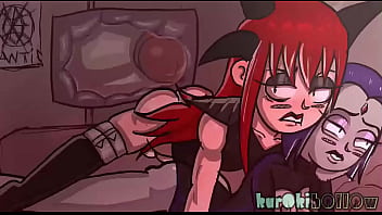 Devil-lynn [demon Rod Thrust] Vigorously Into Ravens Hero Cunt !... But Devil-lynn Seems Unimpressed !