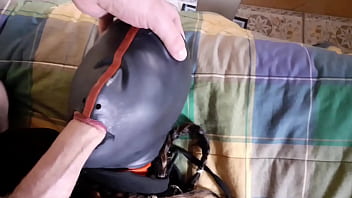 Hogtied On A Bed On Sexy Clothes, Blindfolded, Had To Suck A Fat Cock And Rough Fucked